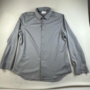 Ministry Shirt Mens 2XL Gray Apollo Long Sleeve Button Up Performance Dress